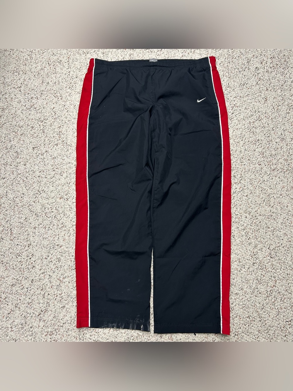 Vintage Nike Black & Red Track Pants Mesh Lined Size XL 42x32 Y2K Baggy Skater